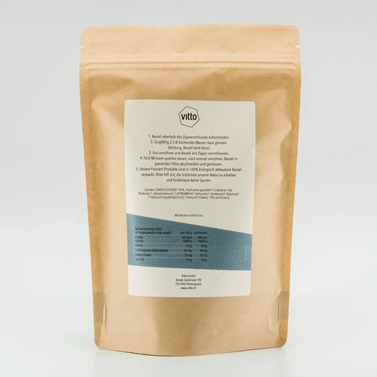 Trekking Nahrung Porridge Rückseite