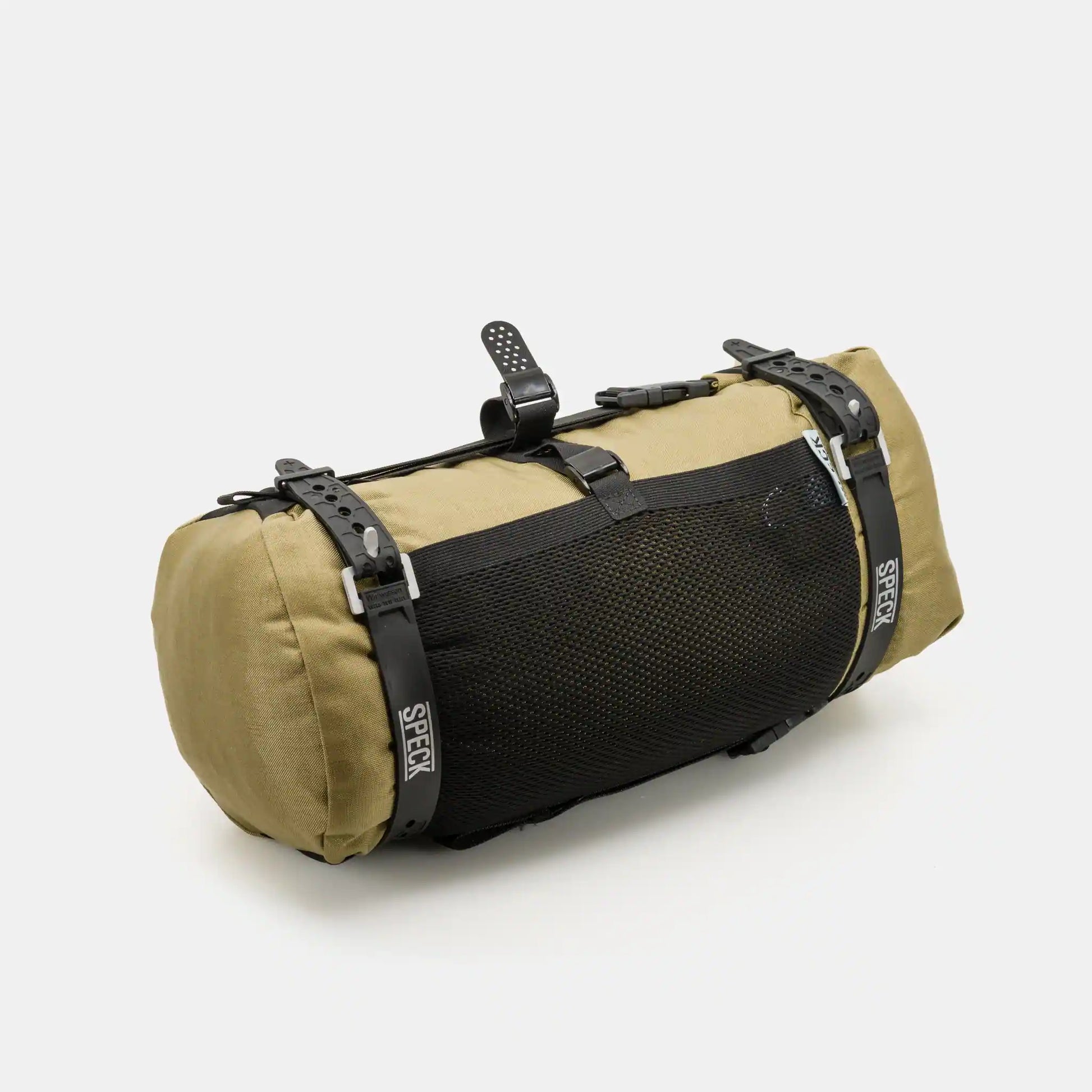 Speck Gear Lenkertasche in Ingwer – Bikepacking Bar Bag seitlich mit Netztasche