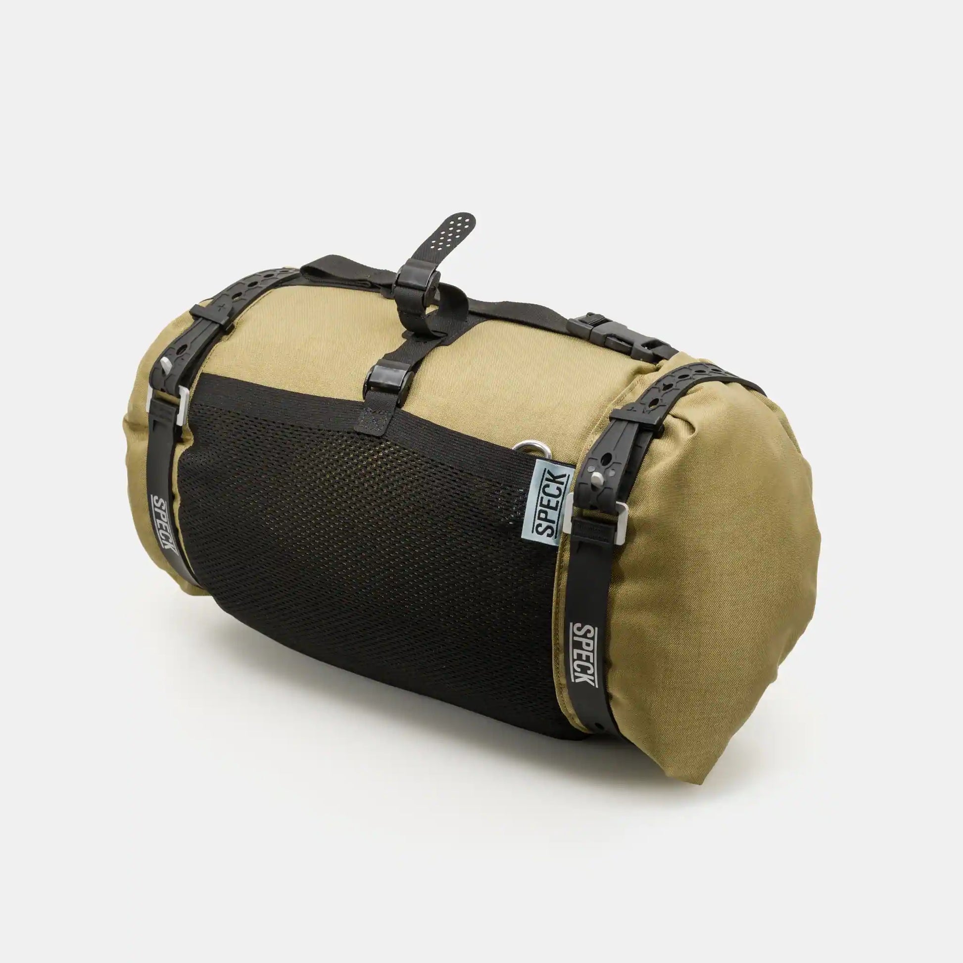 Speck Gear Lenkertasche in Ingwer – Bikepacking Bar Bag Seitenansicht mit Rollverschluss
