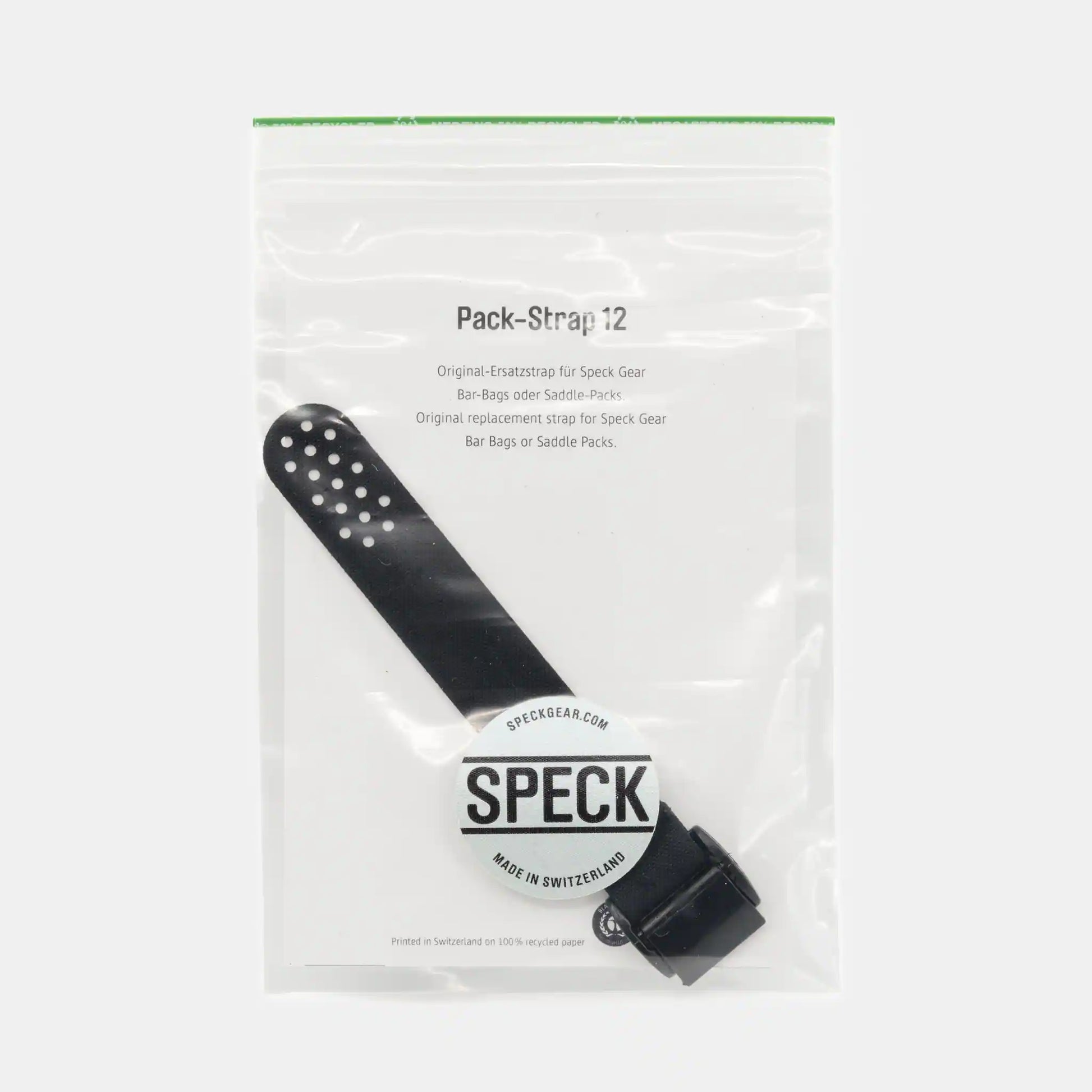 Speck Gear Ersatz Pack-Strap 12 in Zipp Lock Beutel