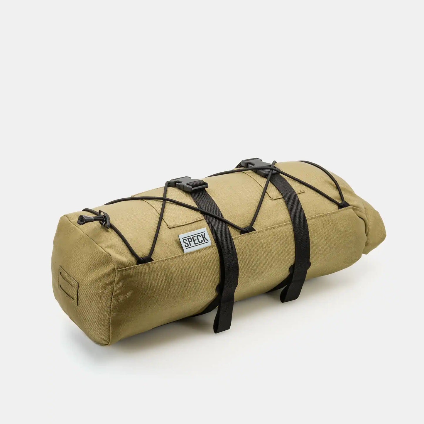 Speck Gear Gepäckträger Rolle in Ingwer – Bikepacking Rack Pack seitlich mit zwei Befestigungs-Gurten und Gummiband für zusätzliches Gepäck