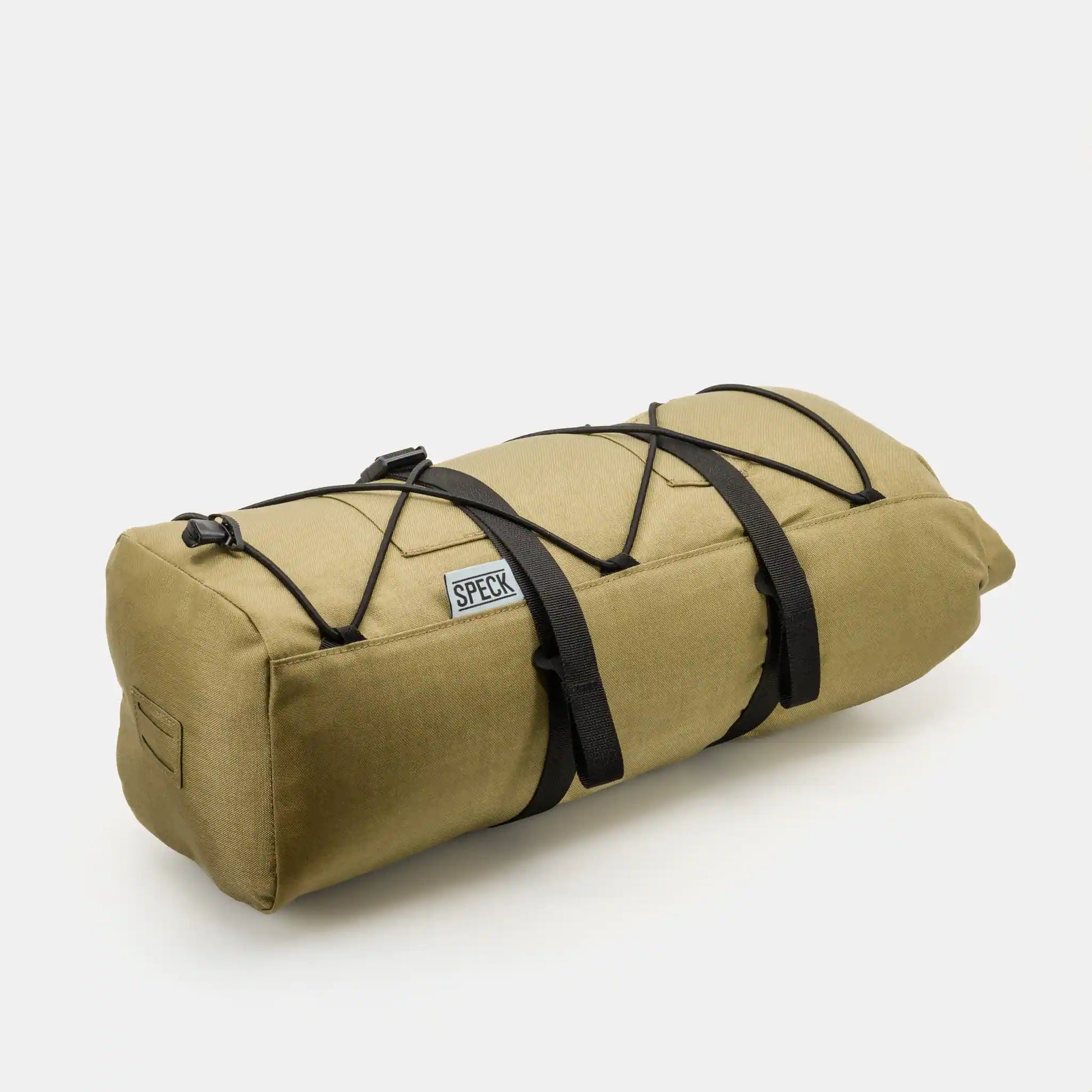 Speck Gear Gepäckträger Rolle in Ingwer – Bikepacking Rack Pack seitlich mit zwei Befestigungs-Gurten und Gummiband für zusätzliches Gepäck