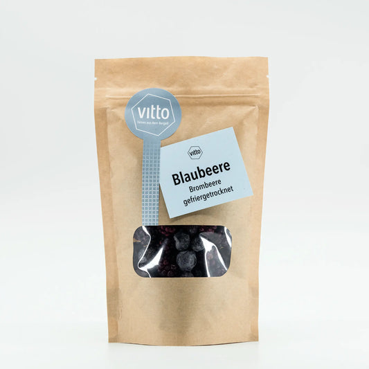 Verkaufsverpackung gefriergetrocknete Früchte mit Sichtfenster 