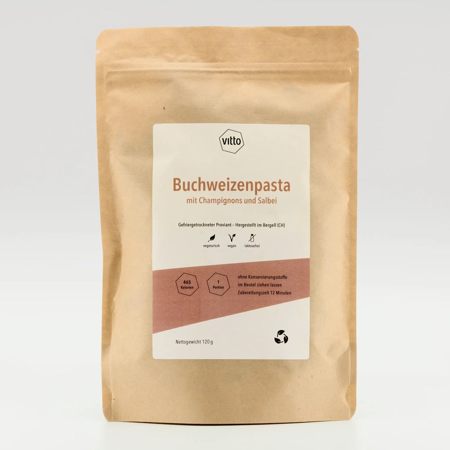 Vitto Trekking Nahrung Buchweizenpasta Verpackung