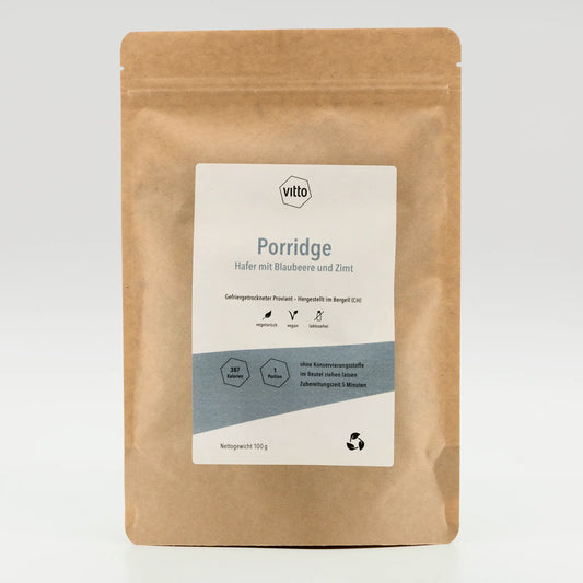 Vitto Trekking Nahrung Hafer Porridge  mit Blaubeere Verpackung