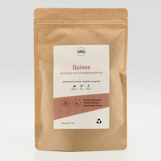 Vitto Trekking Nahrung Quinoa mit Karotte Verpackung